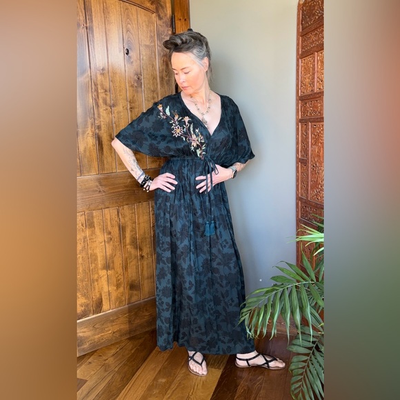 Cost Plus World Market Dresses & Skirts - Embroidered Empire Waist Maxi Dress